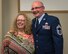 U.S. Air Force Chief Master Sgt. Donald Southerland, the material management chief enlisted manager with the 182nd Logistics Readiness Squadron, Illinois Air National Guard, poses for a photo with family after his promotion ceremony at the 182nd Airlift Wing, Peoria, Ill., Sept. 26, 2017. (U.S. Air National Guard photo by Tech. Sgt. Lealan Buehrer)