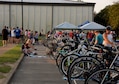 Participants prepare for a triathlon Sept. 23, 2017, on Columbus Air Force Base, Mississippi. The 14th Force Support Squadron hosted the event to promote fitness for Airmen and their families. (U.S. Air Force photo by Airman 1st Class Keith Holcomb)