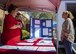 Amber Meza, American Red Cross (ARC) volunteer, left, speaks to Julia Kliver, local community member, during the National Preparedness event, Sept. 27, 2017, at Moody Air Force Base, Ga.  Members from the 23d Civil Engineer Squadron partnered with the ARC to raise awareness and give out information on preparing for natural disasters. (U.S. Air Force photo by Airman Eugene Oliver)