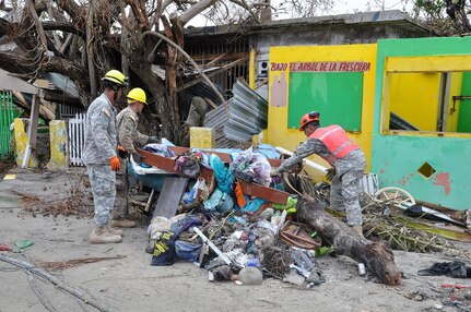 Road clearing in Puerto Rico