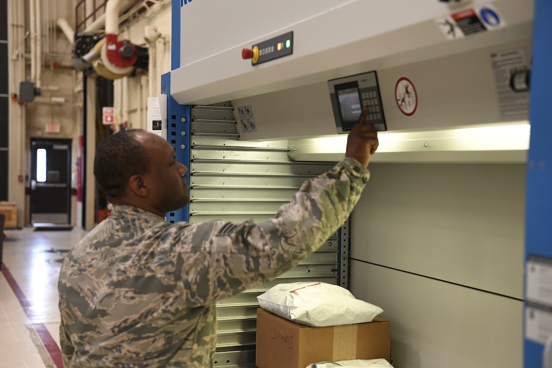 Air Force Senior Airman Javonte Lofton, pictured here, works as a hazardous material specialist with the Michigan Air National Guard’s 110th Logistics Readiness Squadron in Battle Creek, Mich., Sept. 17, 2017. Lofton volunteers his time to help veterans. Michigan Air National Guard photo by Tech. Sgt. Jason Boyd