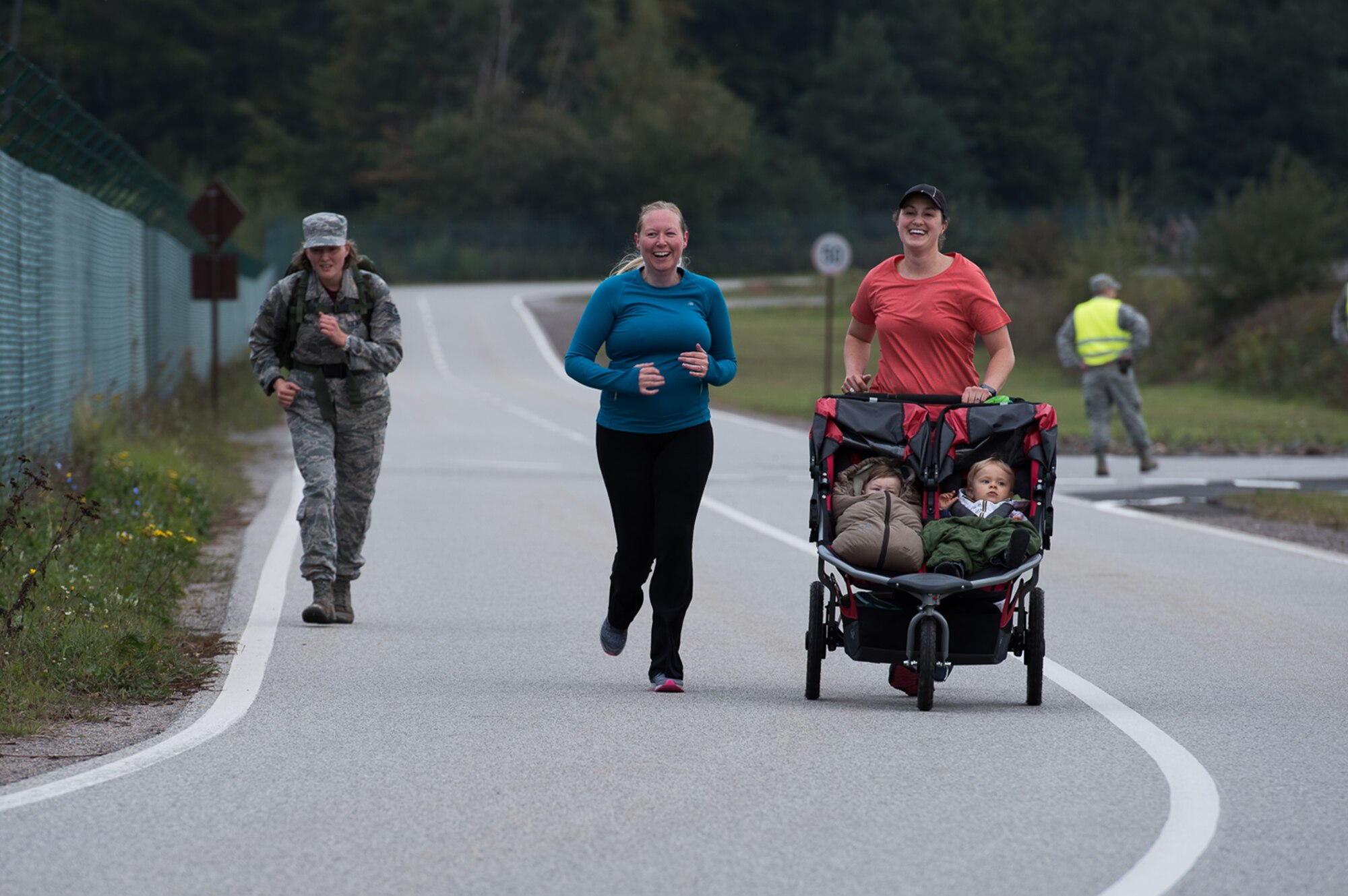 Members of the Kaiserslautern Military Community run for the National Preparedness Month 5k Run on Ramstein Air Base, Germany, Sept. 29, 2017. This year’s overarching theme was, “Disasters don’t plan ahead. You can.” (U.S. Air Force photo by Airman 1st Class Devin M. Rumbaugh)
