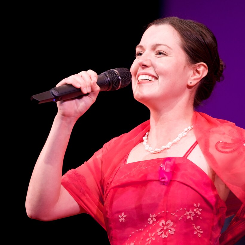Technical Sgt. Jilian McGreen performs in costume while on tour with the Concert Band (U.S. Air Force Photo by CMSgt Bob Kamholz)