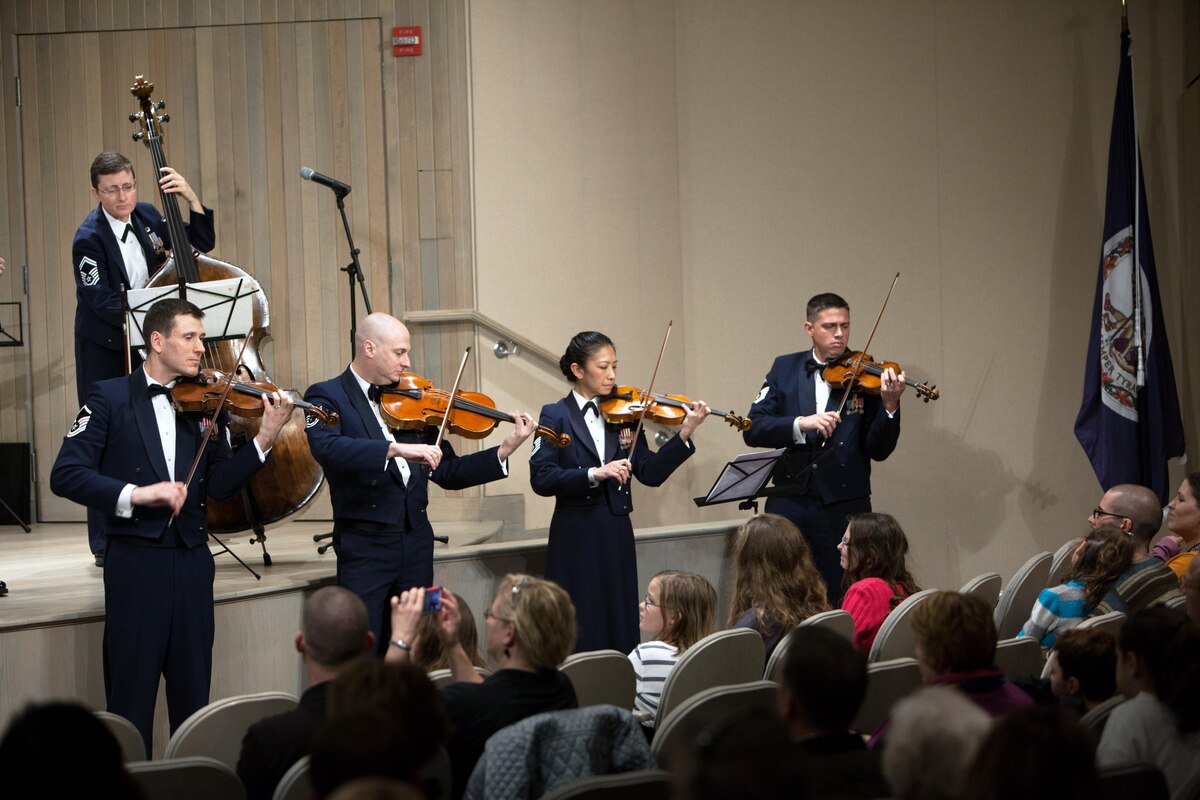 The Air Force Strings perform a variety of repertoire and are frequently featured as soloists (U.S. Air Force Photo by CMSgt Kevin Burns)