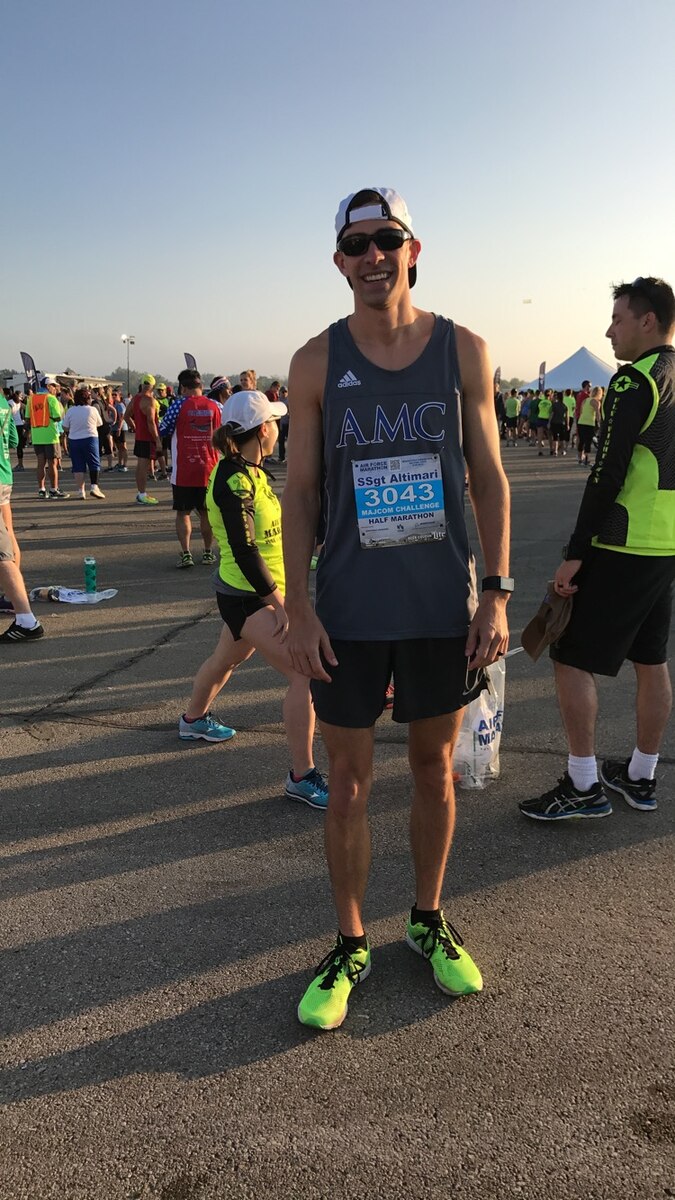 Marine patrolman finished number one in AMC for Air Force half marathon