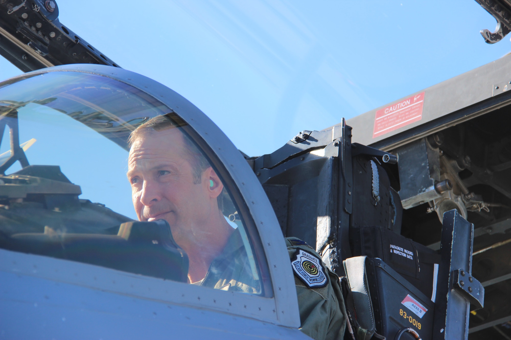 Col. Brian Kamp, Air National Guard advisor to the U.S. Air Force Warfare Center, performs pre-flight checks in the cockpit of an F-15C Eagle September 27, 2017, at Nellis Air Force Base, Nevada. Kamp has acquired more than 4,000 flight-hours in an F-15C. (U.S. Air Force photo by Susan Garcia/Released)