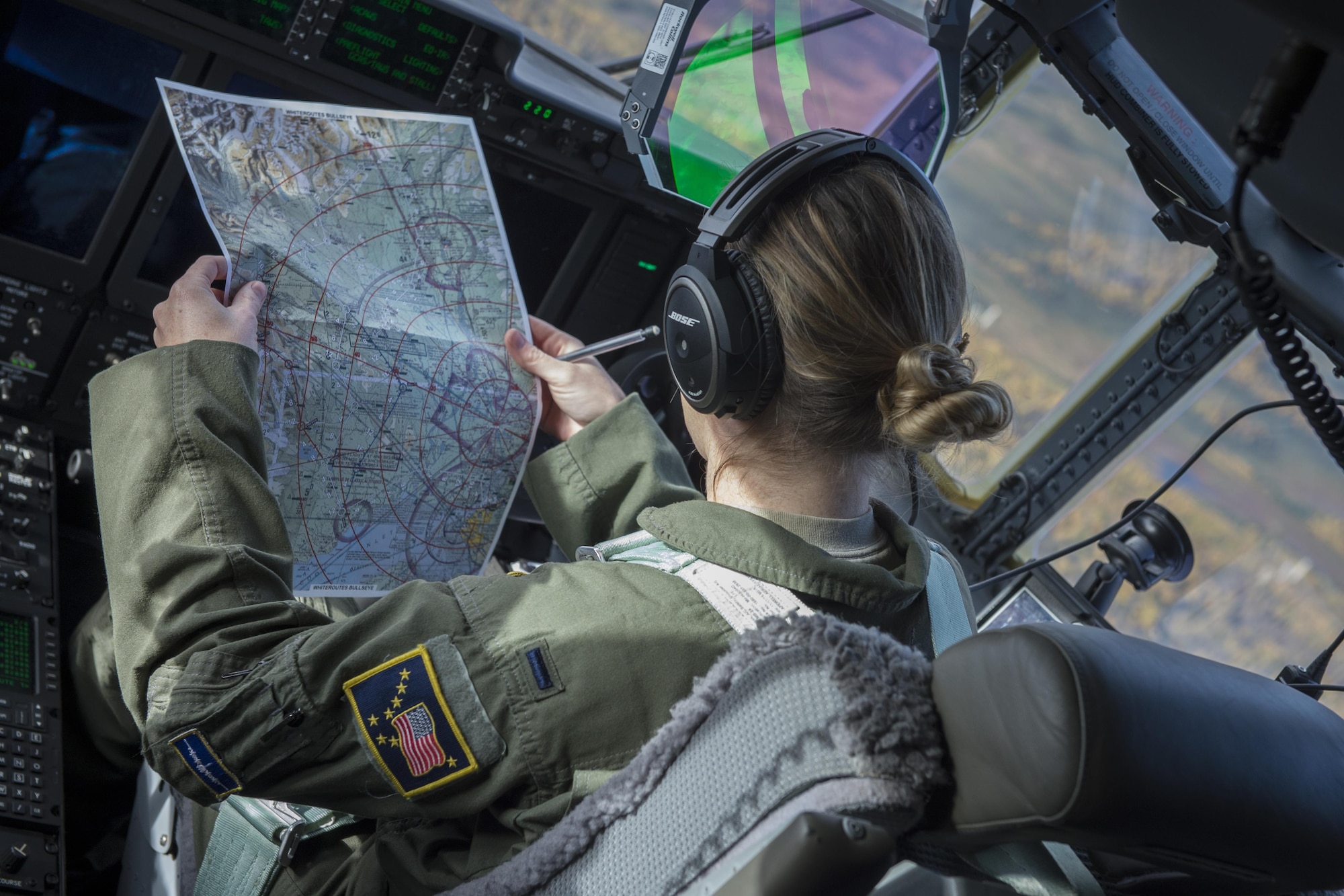 Airmen of the 211th Rescue Squadron, at Joint Base Elmendorf-Richardson, performed low-level proficiency training in a HC-130J Combat King II above the diverse Alaska landscape, Sept. 27, 2017. The HC-130J is a version of the well-known C-130 Hercules tactical transport aircraft that has been specially modified and upgraded to perform search-and-rescue missions.