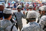 The Puerto Rico National Guard helps provide security at gas stations in Puerto Rico, Sept. 26, 2017. Army photo by Sgt. Alexis Velez