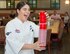 U.S. Air Force Airman Sherilyn Abreu, 20th Force Support Squadron food service apprentice, plays a game during an Airman Appreciation Dinner at the Chief Master Sgt. Emerson Williams Dining Facility at Shaw Air Force Base, S.C., March 28, 2018.