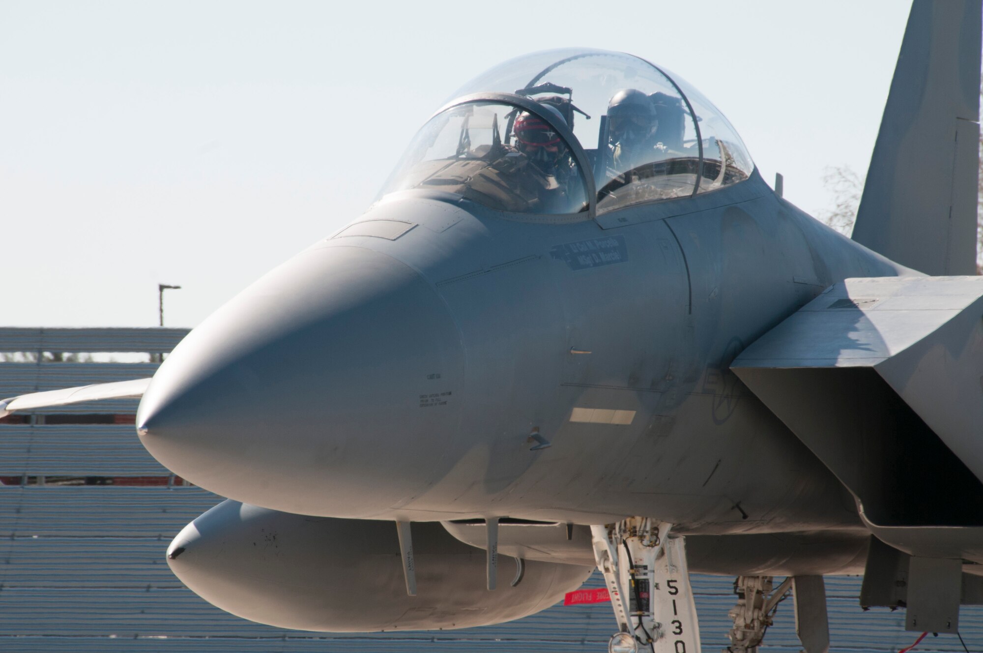 Canadian Forces Brig. Gen. Sylvain Menard, Continental US NORAD Region deputy commander, receives an orientation flight in an F-15 fighter jet and visits with air crew members during his visit to Massachusetts Air National Guard's  104th Fighter Wing at Barnes Air National Guard Base, Mar. 25, 2018. During his visit, Menard spoke to wing leadership about its homeland defense mission and its relationship with CONR to ensure continental United States aerospace control.