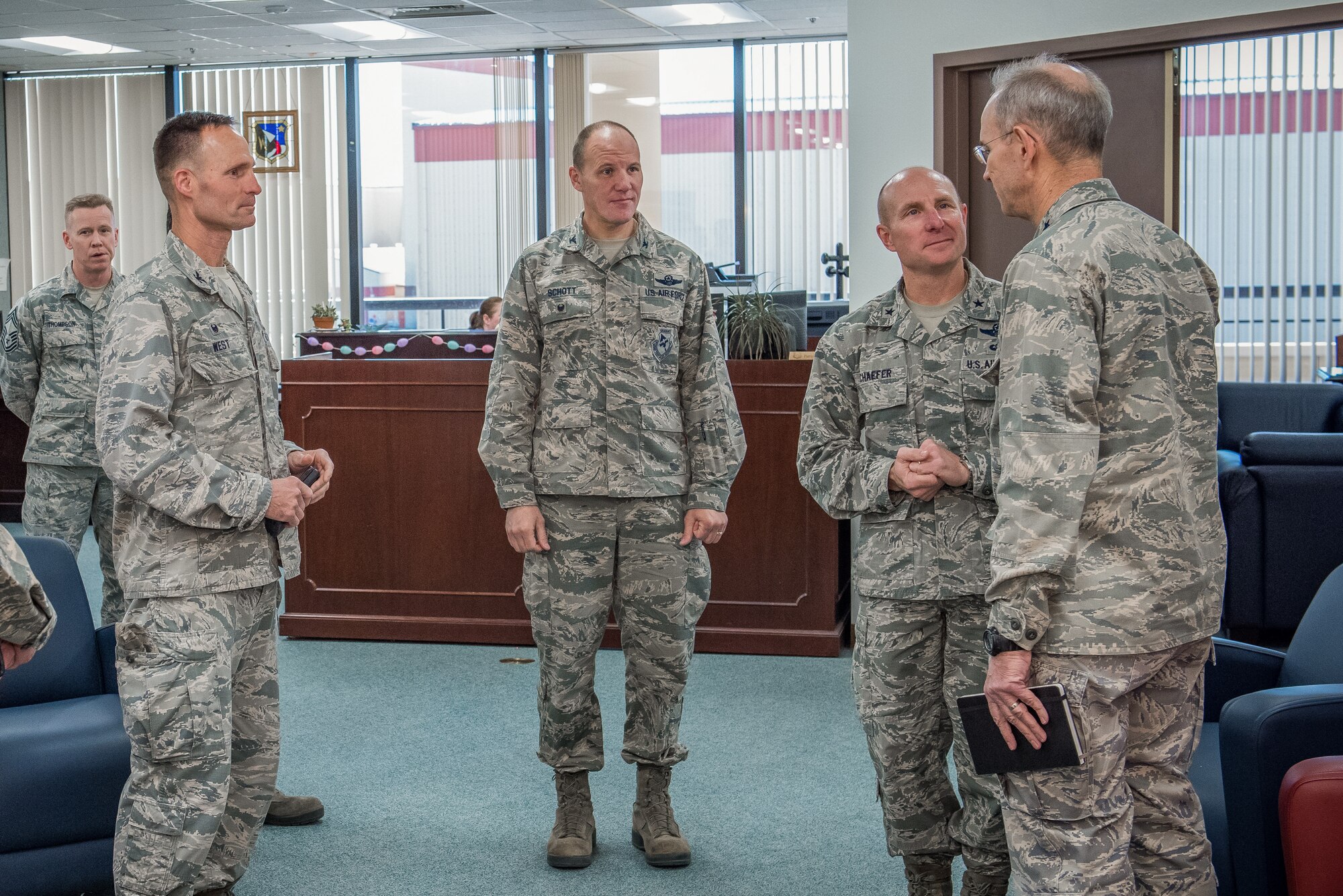 Photos of Lt. Gen. Mark Ediger, U.S. Air Force Surgeon General, and entourage on a tour of various facilities on and around Edwards Air Force Base