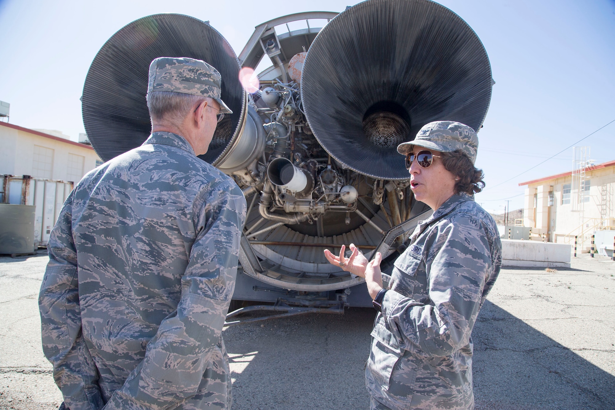 Photos of Lt. Gen. Mark Ediger, U.S. Air Force Surgeon General, and entourage on a tour of various facilities on and around Edwards Air Force Base