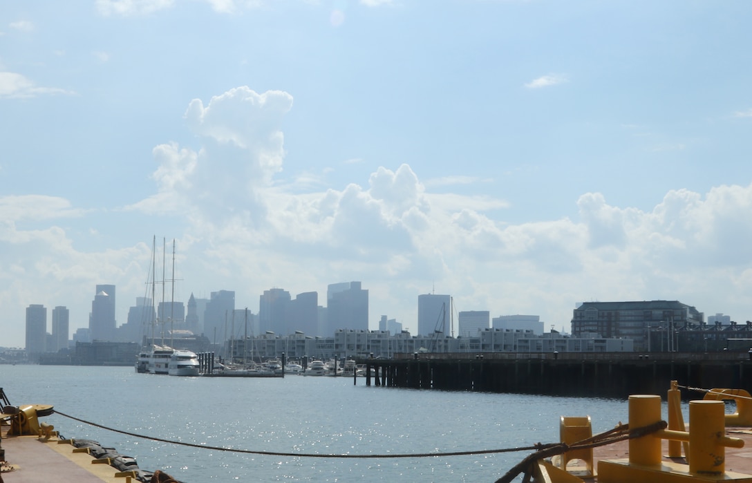 The Boston Skyline overlooking Boston Harbor.