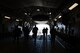 McChord field Airmen walk off of a C-17, March 16, 2018, at Moses Lake, Wash. The Airmen were there to give briefings and perform safety inspections.