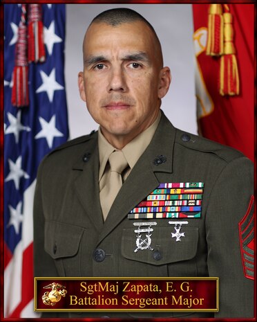 Sergeant Major Zapata enlisted in the Marine Corps on 2 July 1990 in San Antonio, Texas. Upon graduation of Marine Corps Recruit Training, San Diego CA, and Marine Combat Training, and Infantry Training Battalion, Camp Pendleton CA. PFC Zapata reported to 3rd Battalion, 9th Marines.
From December of 1990 to July of 1994,