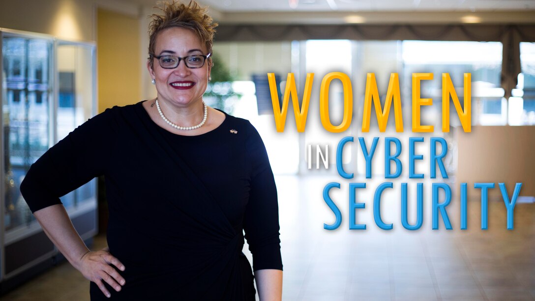 Dana Mason shares her experience working in cybersecurity for the Defense Contract Management Agency as an inspection program and audit readiness program manager. She has been in the career field for 11 years and encourages women to pursue their career goals. (DCMA graphic by Elizabeth Szoke)
