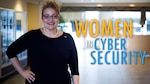 Dana Mason shares her experience working in cybersecurity for the Defense Contract Management Agency as an inspection program and audit readiness program manager. She has been in the career field for 11 years and encourages women to pursue their career goals. (DCMA graphic by Elizabeth Szoke)