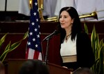 180404-N-QV906-074 KOROR, Republic of Palau (April 4, 2018) The Honorable Amy Hyatt, U.S. Ambassador to the Republic of Palau, delivers keynote remarks during the opening ceremony of Pacific Partnership 2018 (PP18) mission stop Palau April 4. PP18's mission is to work collectively with host and partner nations to enhance regional interoperability and disaster response capabilities, increase stability and security in the region, and foster new and enduring friendships across the Indo-Pacific Region. Pacific Partnership, now in its 13th iteration, is the largest annual multinational humanitarian assistance and disaster relief preparedness mission conducted in the Indo-Pacific.