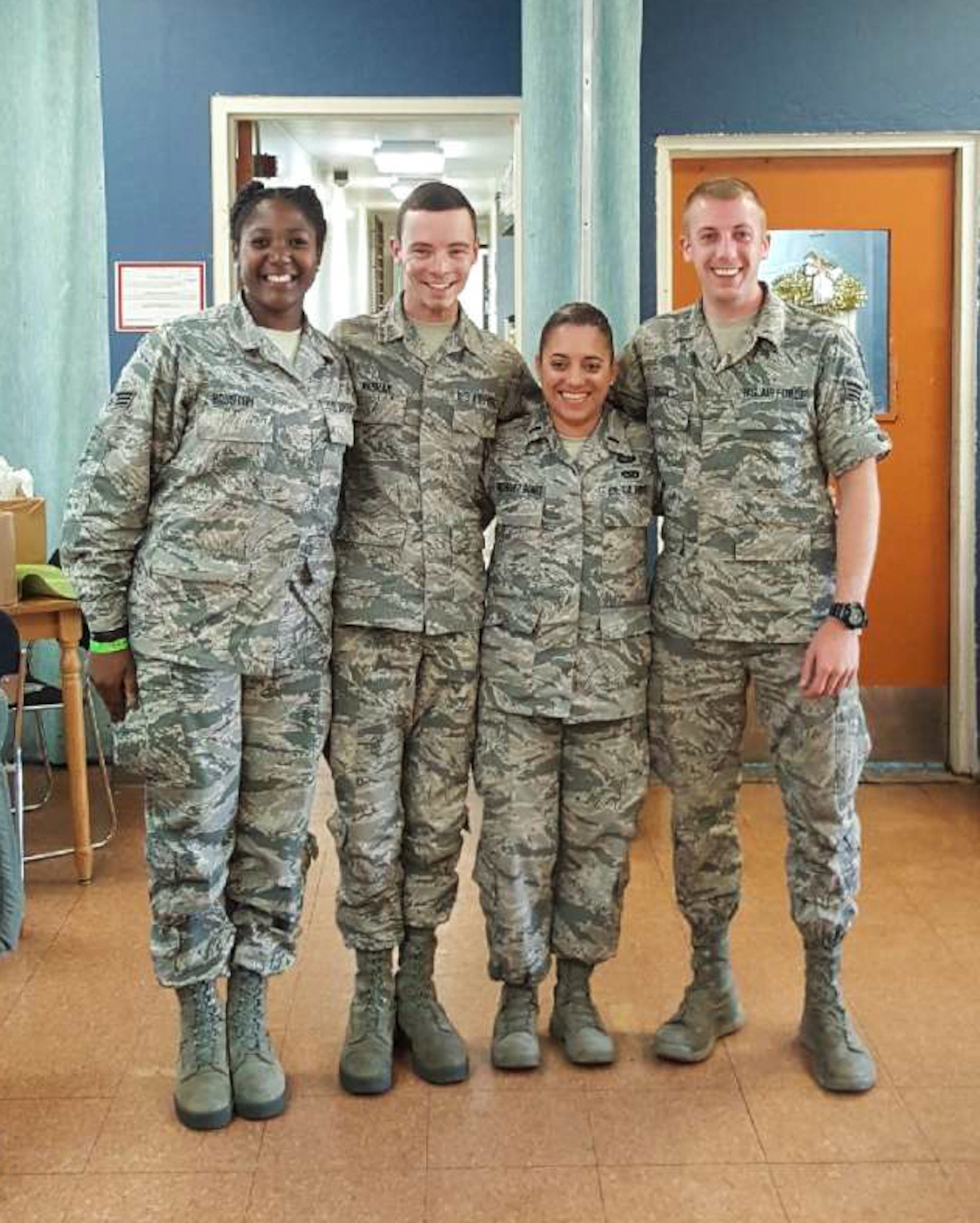 Illinois Air National Guard services specialists posing for a photo during a 2017 deployment to Puerto Rico.