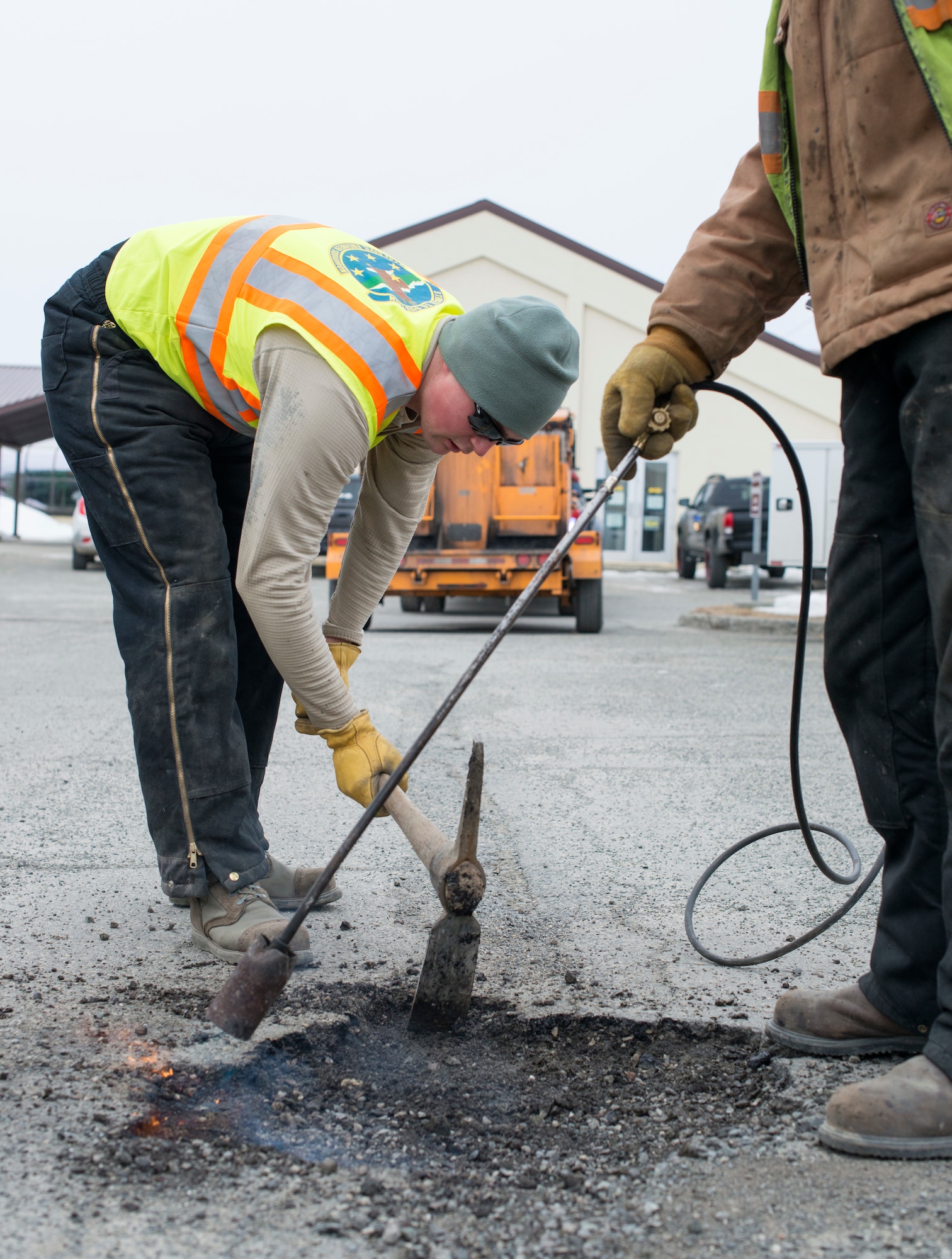 773rd Civil Engineer Squadron repairs potholes at JBER
