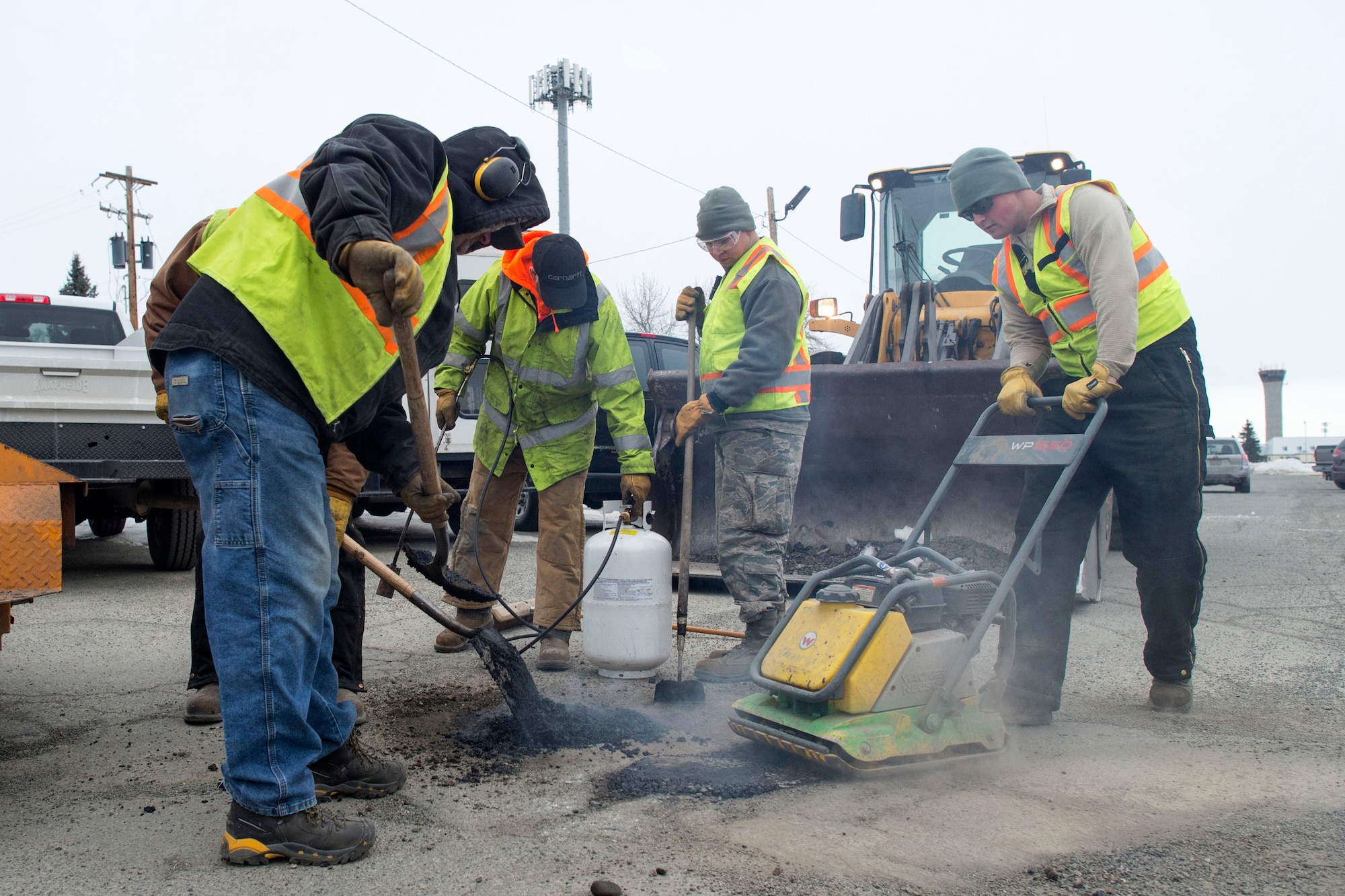 773rd Civil Engineer Squadron repairs potholes at JBER