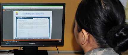 The Air Force recently launched an online application system to make it easier for Airmen athletes to apply for Air Force sports teams. Tech. Sgt. Giselle Stone, NCOIC of Air Force Sports shows Airmen how to submit an application using the new APPTRAC tool.