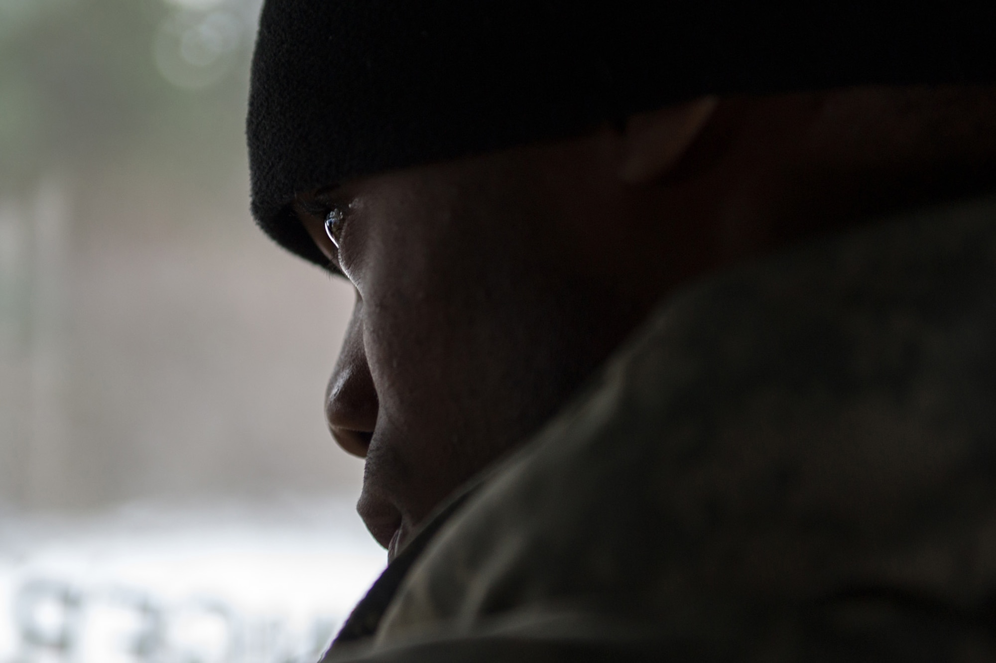 Army Staff Sgt. Anfernee Kelly, a native of Manhattan, Kan., assigned to Hawk Company, 3rd Battalion, 509th Parachute Infantry Regiment, 4th Infantry Brigade Combat Team (Airborne), 25th Infantry Division, U.S. Army Alaska, monitors Soldiers conducting a land navigation course on Joint Base Elmendorf-Richardson, Alaska, April 4, 2018.  The Soldiers used their skills to plot courses using a lensatic compass, protractor, and a 1:25,000 scale map to navigate to, and locate points using provided grid coordinates within a predetermined time.