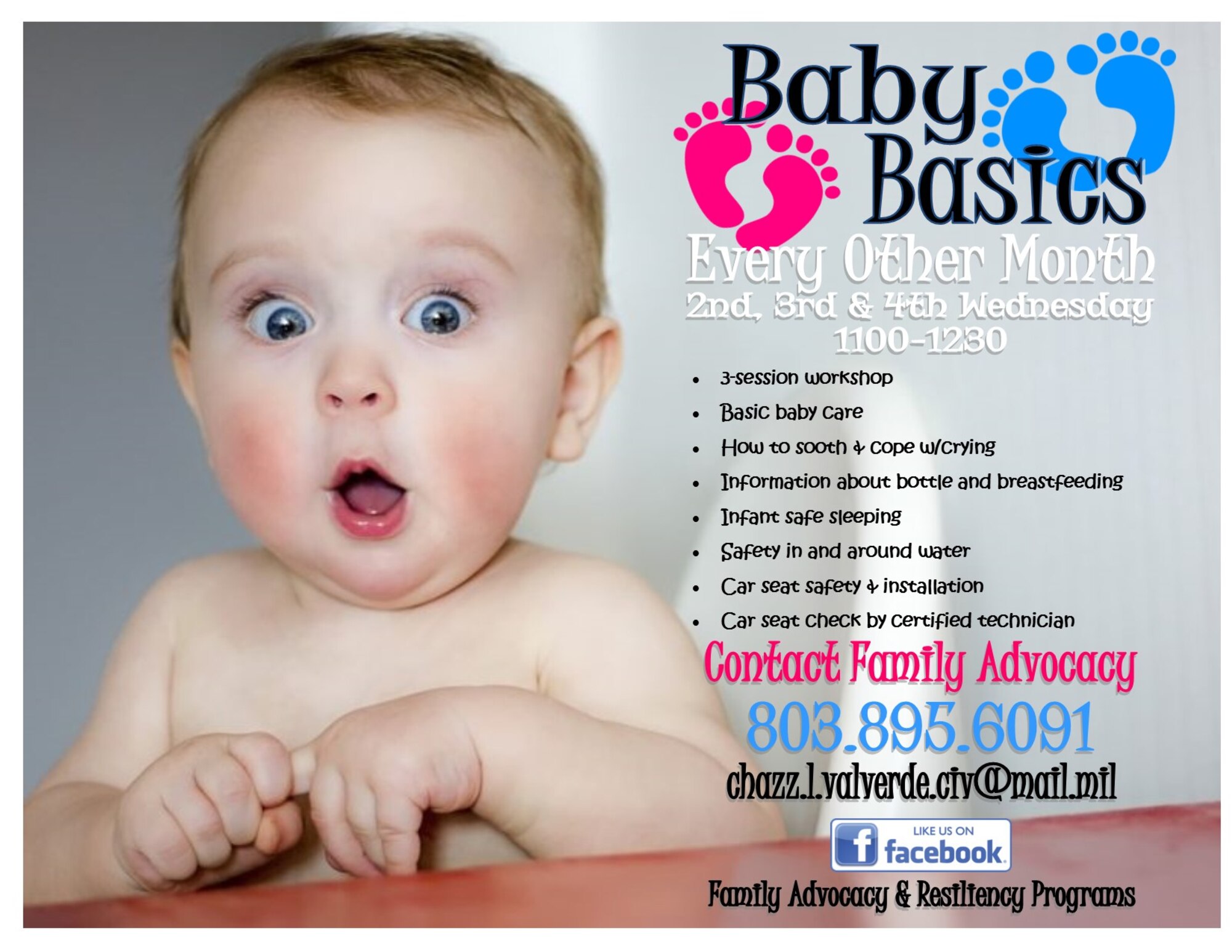 The 20th Medical Group Family Advocacy Program at Shaw Air Force Base, S.C., offers soon-to-be parents the opportunity to learn the fundamentals of caring for their babies with Baby Basics classes scheduled for every other month.