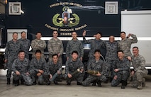 Airmen with the Japan Air Self-Defense Force 3rd Air Wing weapons maintenance technicians,
Tohoku Sub Base, Tohoku, Japan,explosive ordnance disposal instructors, and the 35th Civil
Engineer Squadron EOD team pose for a group photo at Misawa Air Base, Japan, March 29,
2018. For two days U.S. Air Force EOD technicians educated JASDF personnel of the basics on
unexploded ordnances by going through classroom lectures to share how to classify different
UXOs, practice searching for detonated ordnances and how to properly dispose of them. The
teams worked hand-in- hand with each other, fortifying their bilateral teamwork and increasing
the swiftness of their techniques. (U.S. Air Force photo by Senior Airman Sadie Colbert)