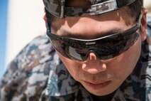 Japan Air Self-Defense Force Master Sgt. Shota Nakano, Tohoku Sub Base, Tohoku, Japan,
explosive ordnance disposal instructor, inspects an unexploded ordnance at Misawa Air Base,
Japan, March 30, 2018. A class of 3rd Air Wing personnel and the Tohoku EOD unit came to
Misawa AB and underwent a focused training on how to perform reconnaissance operations on
UXOs. They came to strengthen their foundational techniques in order to bring their knowledge
back to their units and overall enhance future bilateral missions between the U.S. and JASDF.
(U.S. Air Force photo by Senior Airman Sadie Colbert)