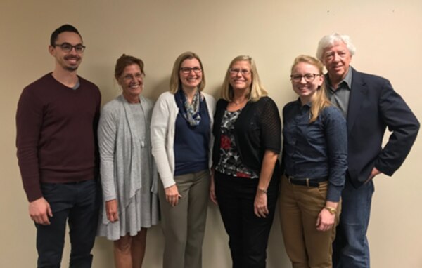 Levee Safety Communication team.  Shown L-R:  Joe Goldstein, SPL; Debra Duerr, The Participation Company (TPC); Stacy Langsdale, IWR; Jody Fischer, SPL; Nora Campbell, USIECR; and John Godec, TPC (USACE Photo