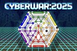 A graphic featuring the logo for the computer-based strategy game CyberWar: 2025.