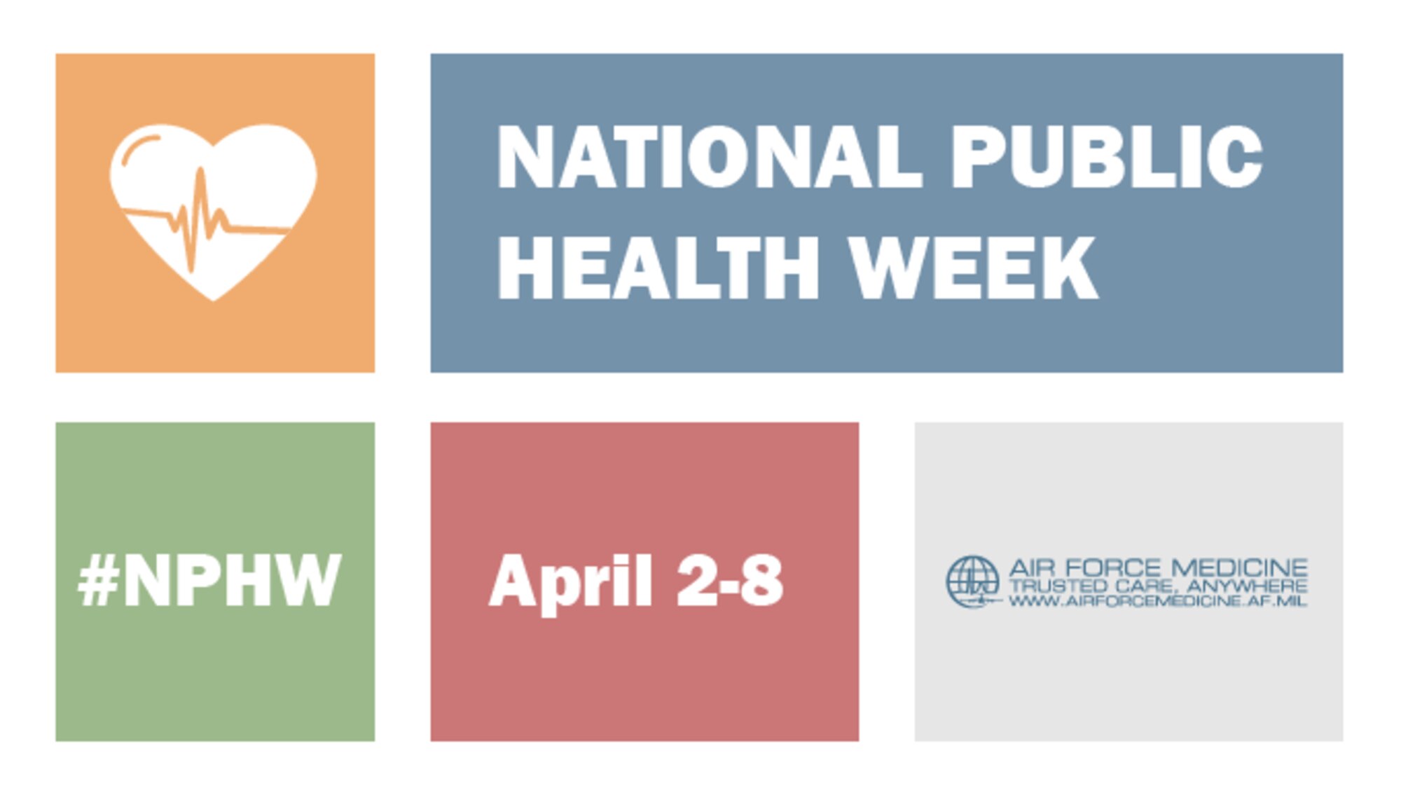 April 2-8 is National Public Health Week. Air Force public health plays a vital role in keeping Airmen healthy, fit and ready to deploy. (U.S. Air Force graphic by Josh Mahler)