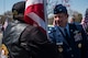 Col. Brian Armstrong, 4th Fighter Wing vice commander, thanks a member of the Patriot Guard Riders of North Carolina, April 5, 2018, in Raleigh, North Carolina.
