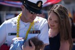 PEARL HARBOR, Hawaii April 6, 2018) The Los Angeles-class fast-attack submarine USS Bremerton (SSN 698) returns to Joint Base Pearl Harbor-Hickam following a six-month Western Pacific deployment, April 6. (U.S. Navy photo by Mass Communication Specialist 1st Class Daniel Hinton/ Released)