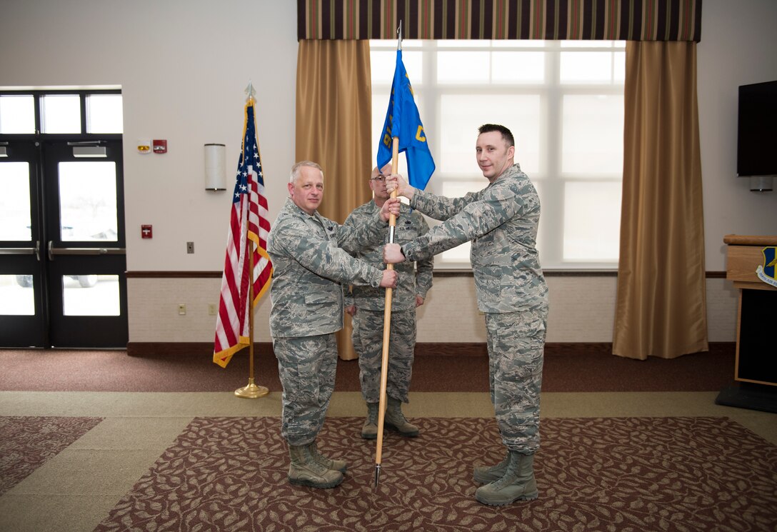 Maj. Joshua Bender assumes command of the 914th Communications Squadron