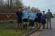 U.S. Air Force Col. Eric Oliver, 423rd Air Base Group Commander, Squadron Leader Jayne Robertson, RAF Squadron Leader for RAF Fairford, RAF Personnel and RAF Cadets pose for a photo at RAF Fairford, April 6, 2018. The event was part of the RAF 100th Birthday Baton Relay. (U.S. Air Force photo by Senior Airman Chase Sousa)