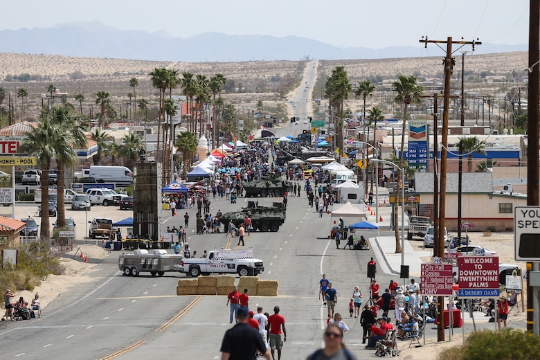 The Twentynine Palms Chamber of Commerce hosted the 18th Annual Car Show and Street Fair in Twentynine Palms, Calif., March 31, 2018.  The annual event is used to bring the community of Twentynine Palms and the Marine Corps Air Ground Combat Center, located in Twentynine Palms, together as well as support local businesses. (U.S. Marine Corps photo by Lance Cpl. Rachel K. Porter)