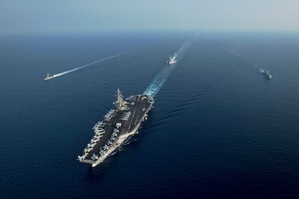 USS Theodore Roosevelt conducts PASSEX with Republic of Singapore Navy