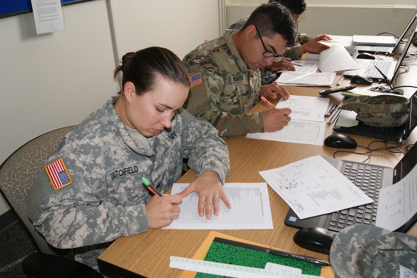 Army Reserve and National Guard Soldiers learn measurement calculations during the 12R Interior Electrician course taught by instructors from the 80th Training Command and 102nd Training Division (Maneuver Support) at The Army School System Training Center Dix, New Jersey, March 31, 2018.