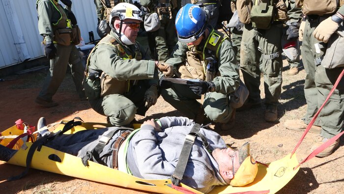 Exercise Scarlet Response is a scenario-based training evolution that allows Reaction Force Company and Headquarters and Service Company Marines and Sailors to cross-train in all of CBIRF’s capabilities during two days of lane training and a 12-hour continuous operation exercise and a final 72-hour certification exercise simulating a response to an earthquake in Chattanooga, Tenn.