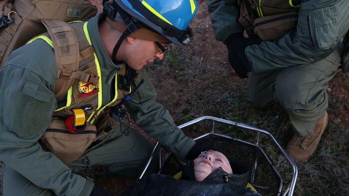 Exercise Scarlet Response is a scenario-based training evolution that allows Reaction Force Company and Headquarters and Service Company Marines and Sailors to cross-train in all of CBIRF’s capabilities during two days of lane training and a 12-hour continuous operation exercise and a final 72-hour certification exercise simulating a response to an earthquake in Chattanooga, Tenn.