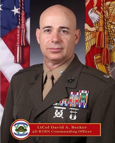 LtCol David Becker was born in Austin, TX and is a graduate of Indiana University.  Commissioned through the Platoon Leaders Class (PLC) program, he graduated The Basic School (TBS) in May 1994. Following graduation of his MOS school, he received orders to Communications Company, 1st Marine Division in Camp Pendleton, CA.