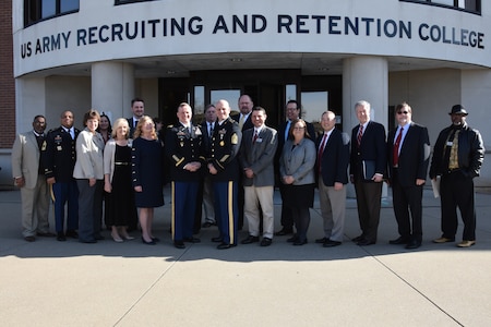 Group of people standing in front of the Recruiting and Retention College