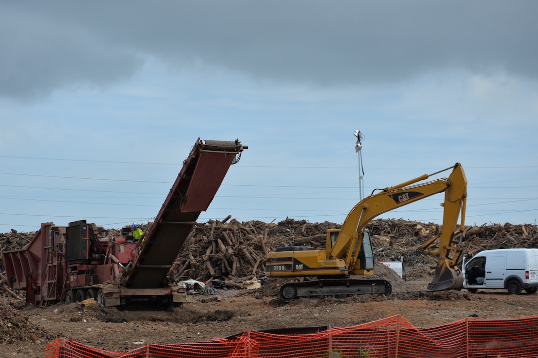 A U.S. Army Corps of Engineers Temporary Debris Reduction Site at Los Alamos in Puerto Rico, Mar. 15, 2018.