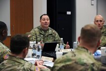 Soldier leading meeting