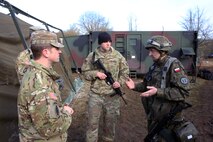 Soldiers talking together