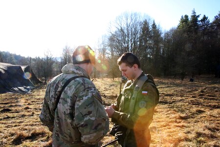 Soldiers working on computers