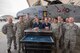 Airmen from the 23d Aircraft Maintenance Squadron (AMXS), pose for a photo with Col. Jennifer Short, 23d Wing (WG) commander and Chief Master Sergeant Jarrod Sebastian, 23d WG command chief, following an immersion tour, April 9, 2018, at Moody Air Force Base, Ga. Moody’s leadership toured the 23d AMXS to get a better understanding of their overall mission, capabilities, and comprehensive duties.  (U.S. Air Force photo by Airman Eugene Oliver)