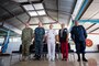 Military leaders stand in formation.